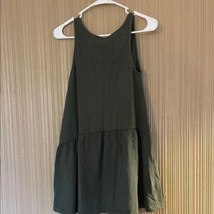 Dark Green Sleeveless low scoop back  Dress size 0 petite